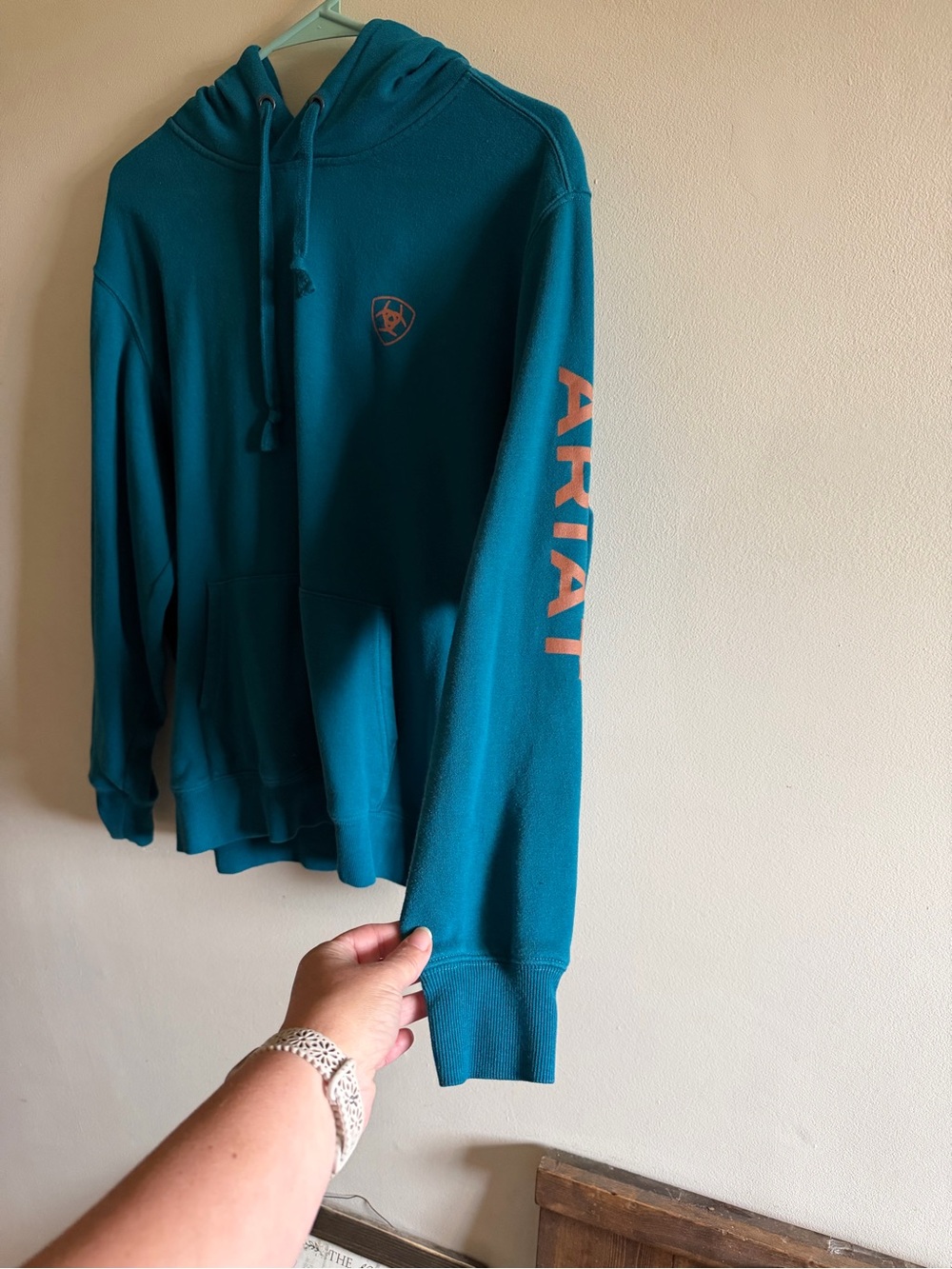 Women’s Teal Hooded Sweatshirt - Teal XL - Picture 6 of 14